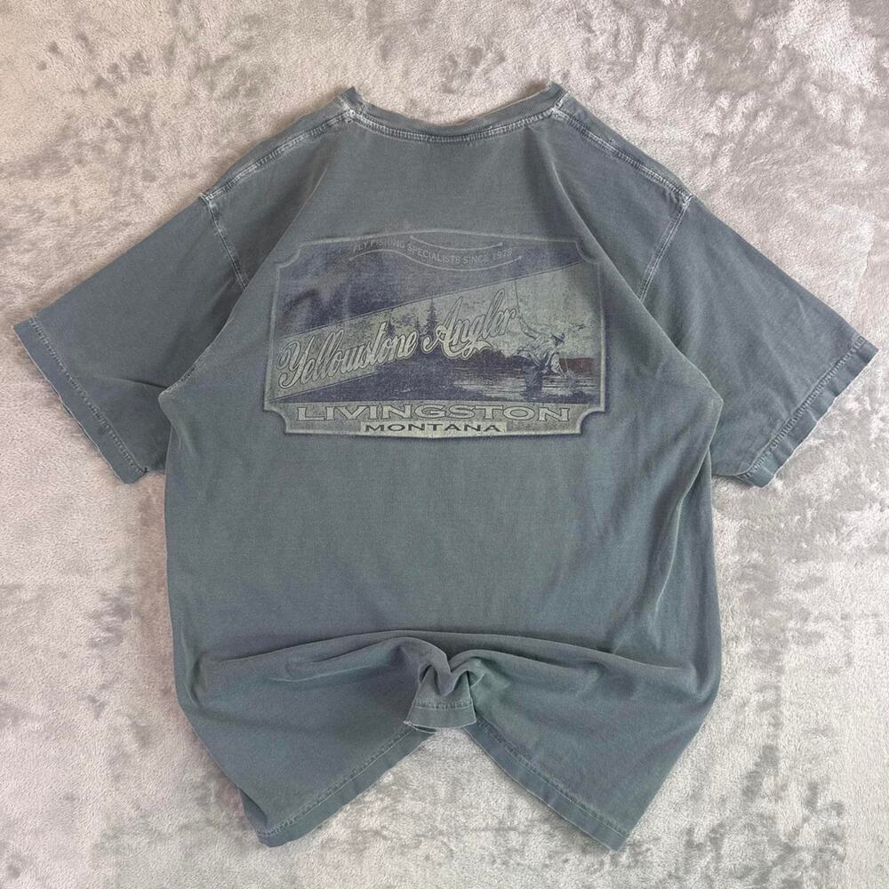 Yellowstone Angler Livingston Montana Comfort Colors Graphic T Shirt Mens Medium